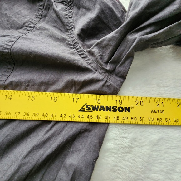 Boxfresh Shirt Dress Womens Medium Utility Gray Roll Tab Sleeve Cargo Pockets - Picture 14 of 16